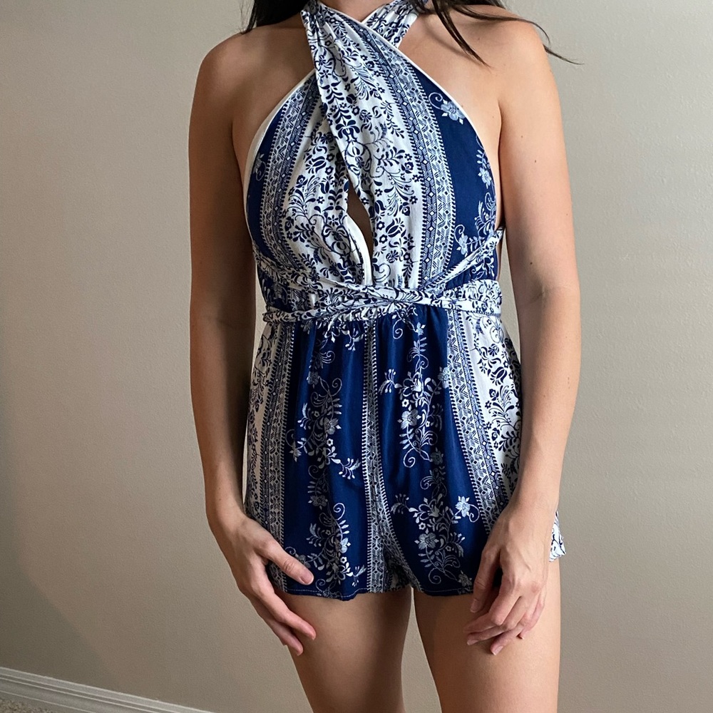 Backless romper